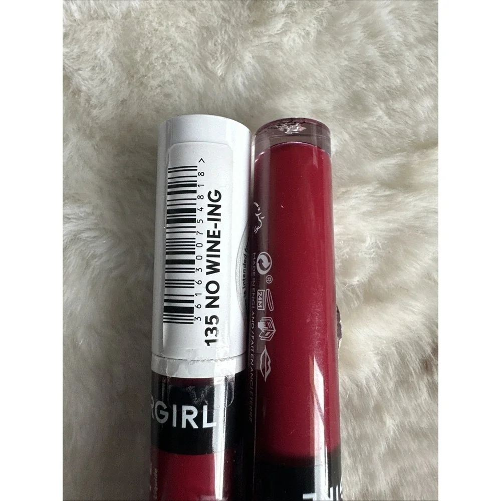 Lot of TWO Covergirl Outlast Ultimatte Liquid Lipstick‎ Shade 135 No Wine-ing